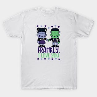 Kawaii Frankenstein's Monster and Bride of Frankenstein // Frankly, I Love You T-Shirt